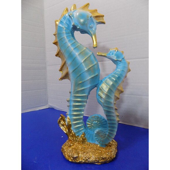 NEW Seahorse Statue Figurine Coastal Home Decor Nautical Fish - Picture 4 of 4